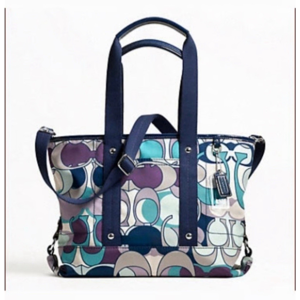 Coach Hibiscus Signature Kyra Tote Shoulder Bag Handbag